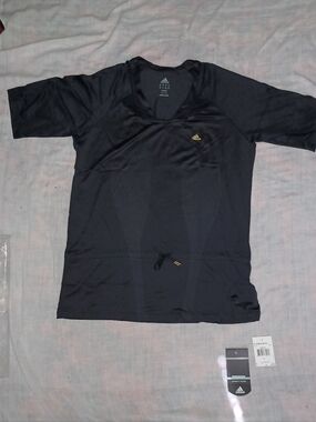 Adidas Women’s Black Performance V-Neck Shirt Tunic Large New